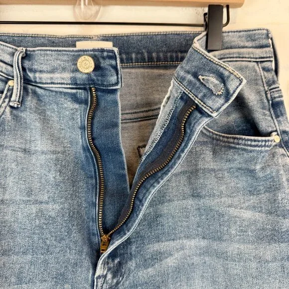 Mother High Waisted Tunnel Vision Sneak Jeans Twice Shy Wash Blue Wide Leg 31 - Picture 5 of 14